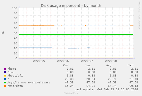 Disk usage in percent